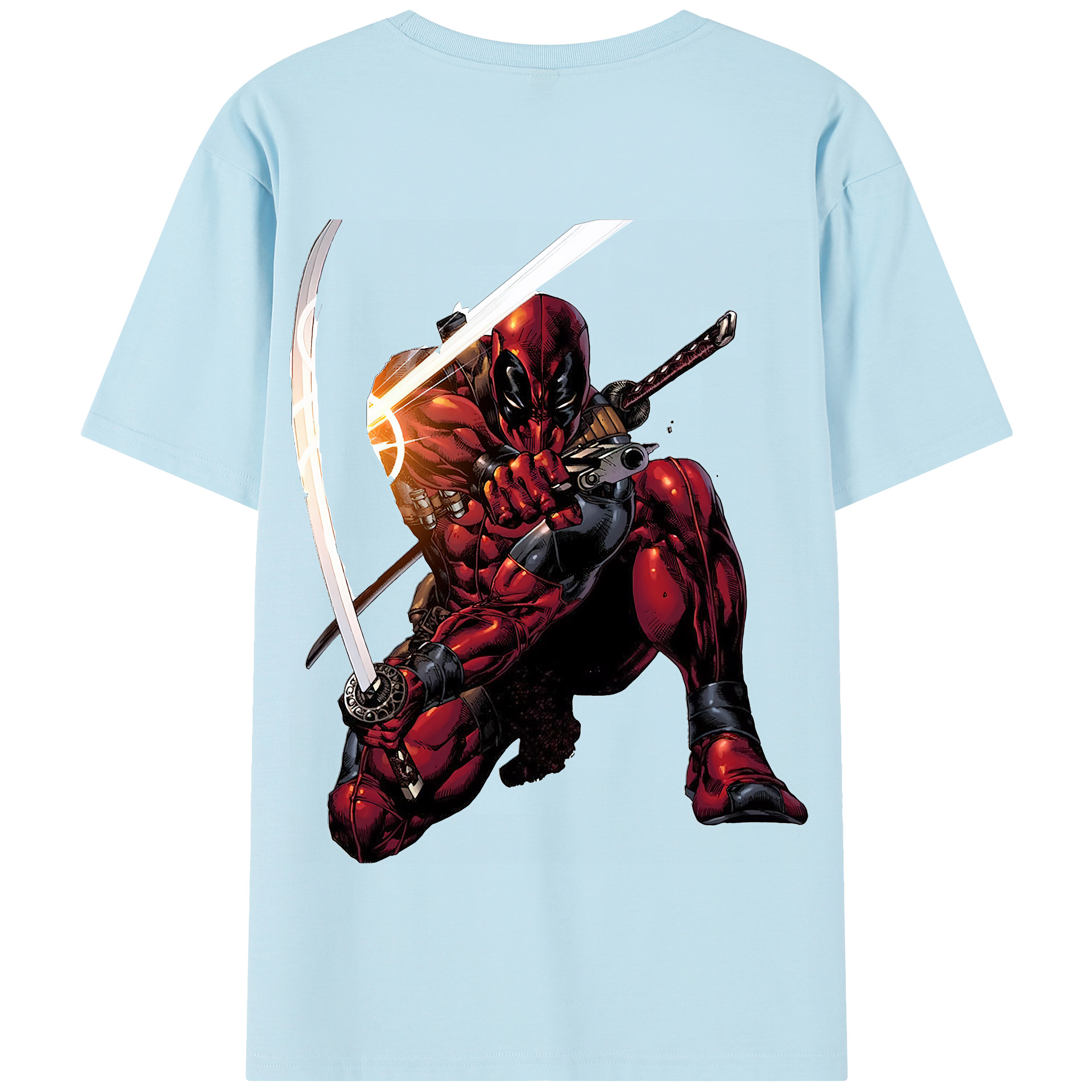 （画像用） Deadpool デッドプール 綿100％半袖Tシャツ（背面プリント）